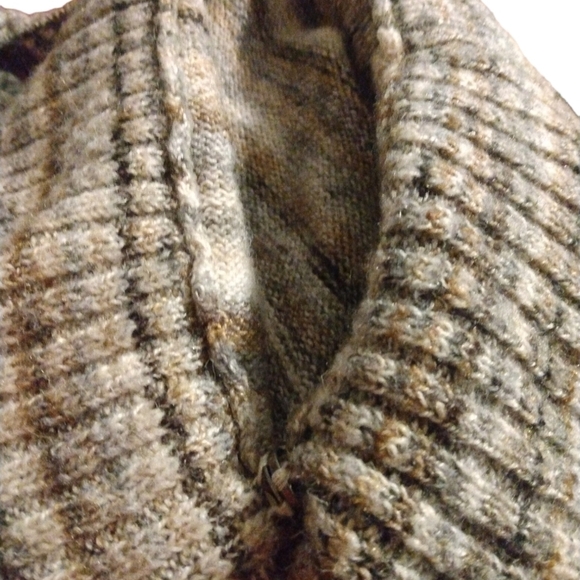 Leo & Nicole Wool (7%) Blend Sweater Poncho BoHo Hippie Earthy Colors Size S - Picture 9 of 10